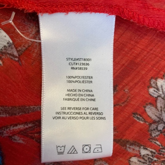 Kut from the kloth blouse shirt top popover floral gauzy sheer boho coastal - Picture 6 of 6